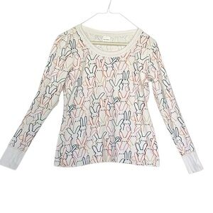 Hanna Andersson Women’s Small Long Sleeve Organic Cotton Bunny Rabbit Easter Top